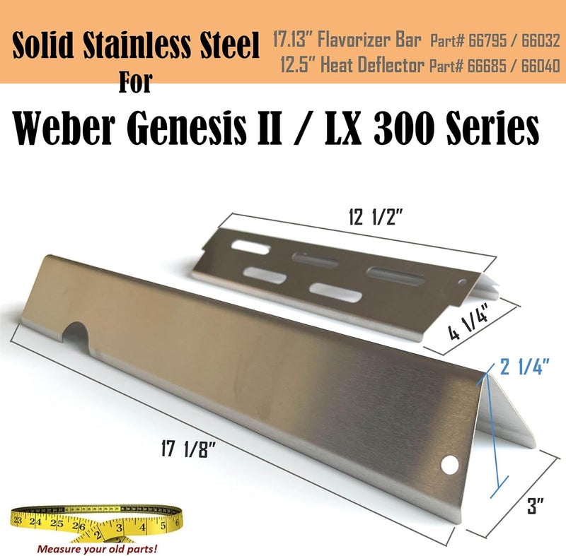 DaylyFav Genesis ii Flavorizer Bars Heat Deflector Grill Replacement Part for Weber Genesis 2 Grill Parts GS4 Flavor Bars II/Lx 300 Series ii E-310 ii S-310 ii SE-310 E-315 S-335 Weber 66795 66032 66685 66040 - Image 2